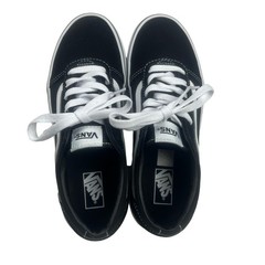 Vans Ward Low Sneakers Y5.0 Black White Classic Skate Sidestripe Retro Style