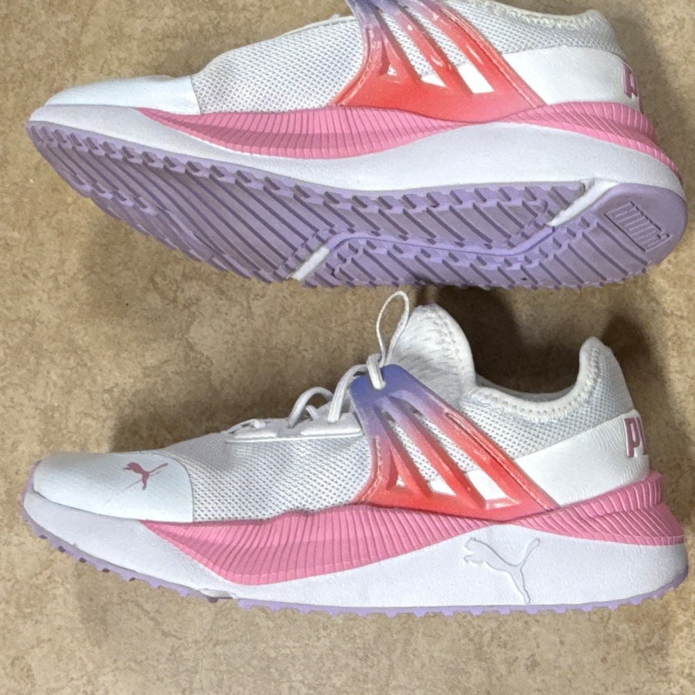 PUMA Softride Kids White/Pink/Purple Low Top Lace-Up US 2.5C EU 34