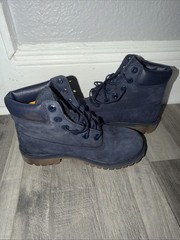 Timberland Navy Blue Youth 6” Premium Waterproof Boots Nubuck Youth US 5