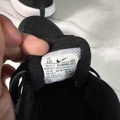 Nike Black/White Hook & Loop Sneakers US 12C Mesh Low Top DV8994-002