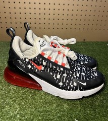 Nike Air Max 270 Black White Red Athletic Shoes Size 5Y / Womens 6.5 AR0021-001