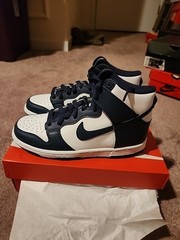 Nike Dunk High GS White/Midnight Navy Size 4y