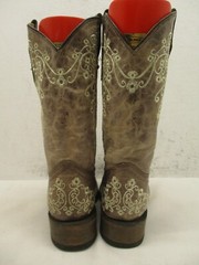 Corral Teens A2980 Western Light Brown Leather Square Toe Boots Teen Sz 2