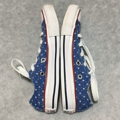 Converse All Star Chuck Taylor Low Top Double Tongue Kids Size 12 Blue with Dots