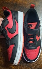 Nike Court Borough Low Recraft Red W/Black Swoosh „All Day Play“ Sz 11C