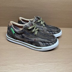 Twisted X Kids Camo Kicks Sneaker Size 2M Mossy Oak Tiger Stripe Canvas Loafer