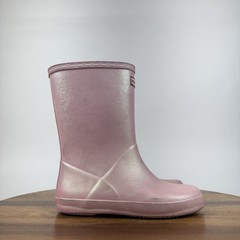 Big Kids Hunter First Classic Pink Pull On Tall Outdoor Rain Boots Size 1 Y GUC