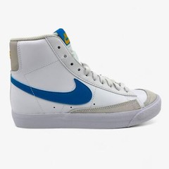 Nike Blazer Mid ’77 (GS) White Laser Blue Yellow Ochre Kids Athletic Sneaker