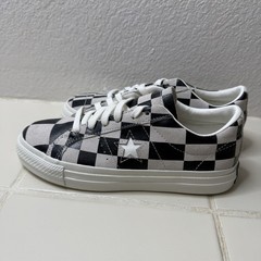 Converse One Star OX Black White Check M 4 W 5.5 Suede Low Top Chuck Taylor NEW