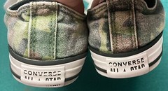 Converse All Star Shoes Size Junior 2. Color Camo Green. In Great Condition!