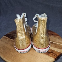Converse Chuck Taylor All Star High Top Sneakers Unisex Kids Gold Glitter US 5.5