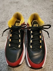 Size 4Y (GS) – Air Jordan Max Aura Shoes Low Black Red Gold