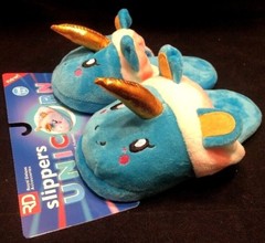 Unicorn Slippers, Blue, Size Small 5/6 By Royal Deluxe 100% Polyester