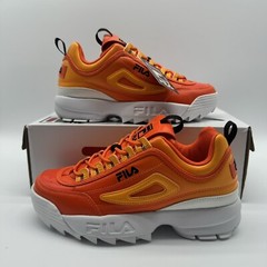Fila Kids Red White Disruptor 2 Premium Grade-School Casual Shoes Size 4.5Y/6W