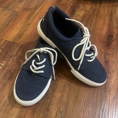 NAUTICA Berrian Navy Blue Casual Canvas Shoes Youth 4 / 36 Preppy Nautical