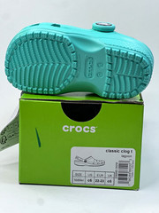 Crocs Classic Clog Toddler C6 (US 6) Turquoise Rubber Slip On Clog Shoes 206990