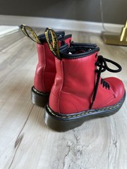 Dr. Martens 1460 Pascal Junior Red Leather Boots Kids US 12 UK 11 Side Zip