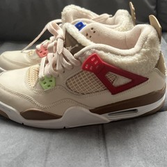 Jordan 4 Retro Where the Wild Things Unisex Kids Sneakers 7Y Beige Brown Multic…