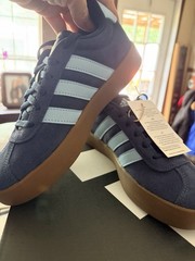 adidas VL Court 3.0 K Kids Blue Suede Low Top Lace Up Sneakers US 2.5 KI6489