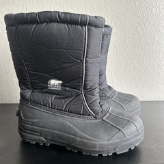 Sorel Black Fabric Snow Command Pull-On Boots Kids 5