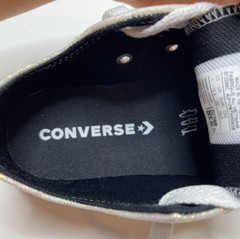 CONVERSE All Star White Glitter/Sparkle Canvas Shoe Size 1 Youth-Pre Owned