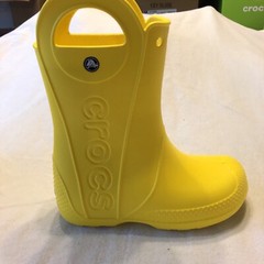 Crocs Kids Handle-It Rain Boots-Yellow-Big Kids Size J3 (12803-730) NIP & TAGS