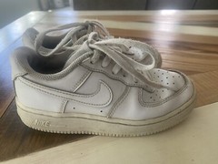 Nike Air Force 1 Low Retro 314193-117 Triple White Youth Kids Size 12.5 C Shoes