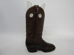 Custom Made Youth Sz 4 EE Brown Leather Lizard Skin Print Buckaroo Cowboy Boots