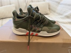 Adidas EQT Support ADV AC7998 Olive Green Pink Sneakers Youth Size 6.5