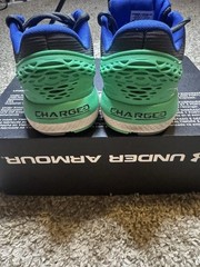 Under Armour Charged Rogue Running Shoes Youth 3.5Y Gray Blue Green