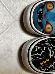 VANS Classic Slip-On KPOP Demon Hunters Check Canvas Kids US 3.5 Black/White