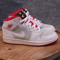Nike Air Jordan 1 Mid Hare 719554-123 Youth Size US 7Y Bugs Bunny White Red Shoe