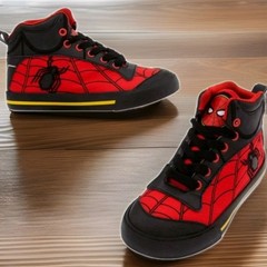 Marvel Spider-Man Kids Size 9 Red Black Trainers Homecoming Disney (New)