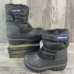 Lands End Toddler Snow Boots Black Insulated Waterproof 5M 550824 Duck Boots