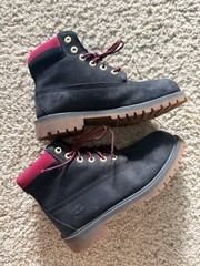Timberland Premium 6” Waterproof Boots Black Red Youth 2.5 EU 34.5