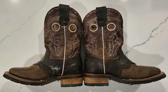 Redhawk Western Pull-On Mid-Calf Boots Embroidered Square Toe Kids Size 11