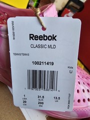 Reebok Classic MLD Tie Dye Low Top Sneakers Kids US 1 Pink 100211419