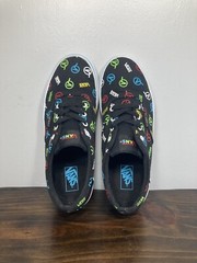 Vans Era Authentic Logo Print Multicolor Black Low Top Athletic Sneakers Youth 5