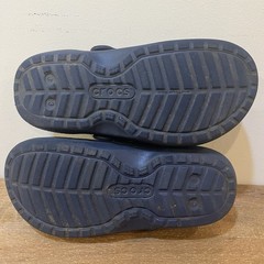 Crocs Kids J3 Cozy Lined Clogs Navy Blue Fleece Fall Winter Slip On Shoes Youth