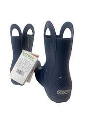 Crocs Kids Unisex Handle It Rain Boots Navy Blue Size C8 12803-410 New