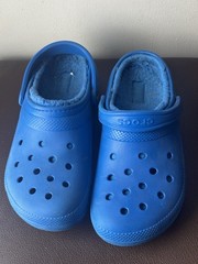 Crocs Blue Casual Slip-On Clogs Lined Sandals Youth Kids Size Mens 7 Womens 9
