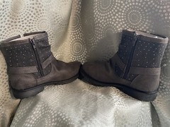 MUDD GIRLS Size 4 Grey Motorcycle Style Ankle Boots MDRAMIGREY NEW IN BOX