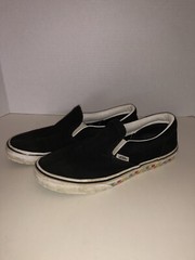 Worn Vans Checkerboard Classic Slip-On Skateboard Shoes 6.5 Rainbow Sidewall