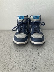 Nike Kid’s Dunk High Shoes – Light Bone / Diffused Blue / White / Blue Lightning