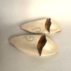 Kids babouche Leather slippers moroccan Traditional Leather Beige Size 30