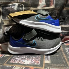 Nike Star Runner 3 PSV Iron Gray Black And Blue Lightning Size 11 C