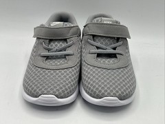Nike Tanjun Kid Size 8 Grey White Hook and Loop Slip on Sneakers New