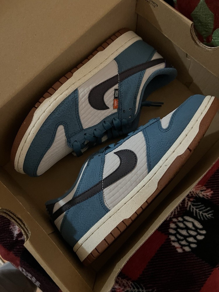 Nike Dunk Low SE Blue White Brown Unisex Kids‘ Sneakers Size 5.5Y DC9561-400