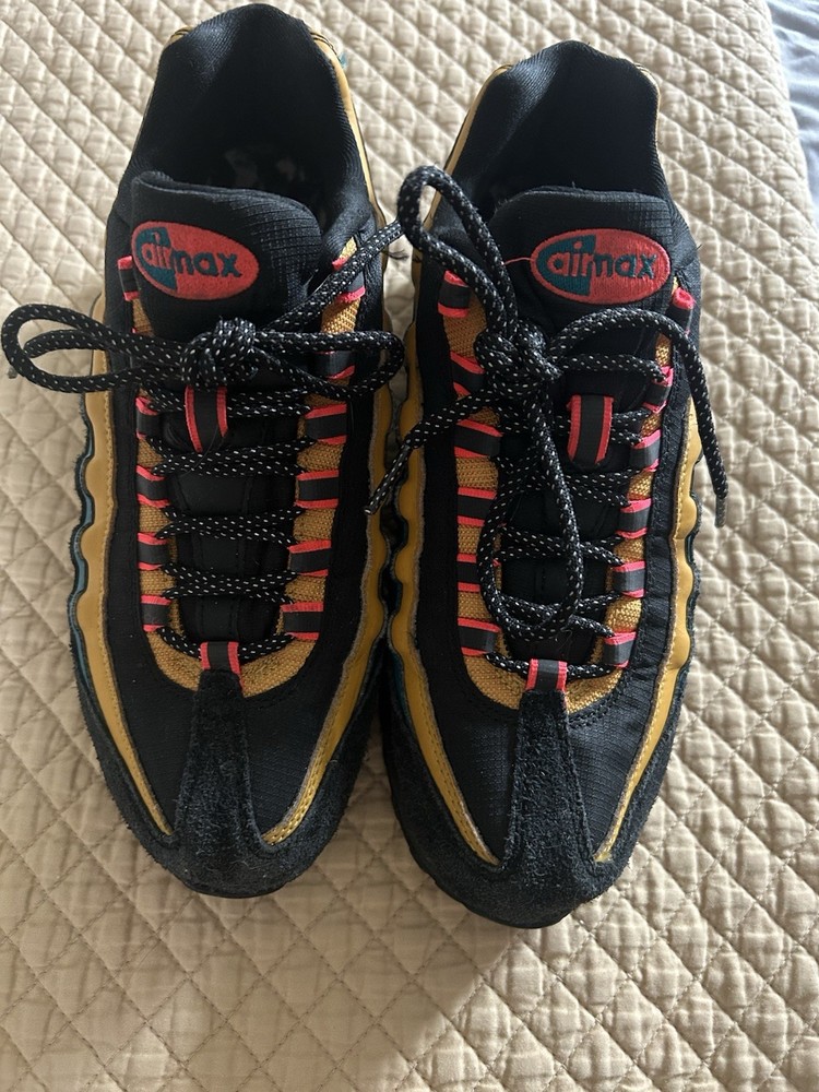 Nike Air Max 95 SE GS Multicolor Black Yellow Blue Red Unisex Kids 6.5Y Sneakers