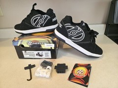 HEELYS Propel 2.0 Size 8 Black White Roller Wheel Shoes Brand New With Box Y2K